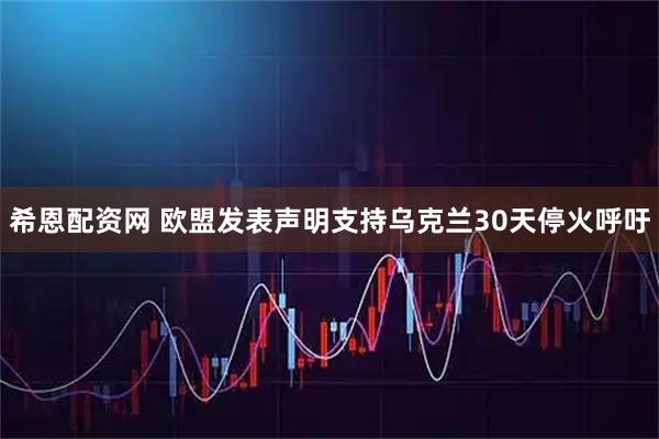 希恩配资网 欧盟发表声明支持乌克兰30天停火呼吁